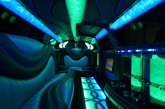 12-passenger limo interior